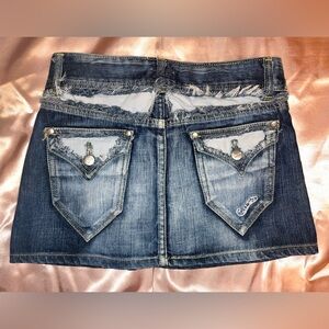 Vintage denim mini skirt